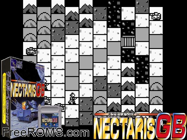 Nectaris Gb Gameboy Color game showing 3D box cover and gameplay screenshot