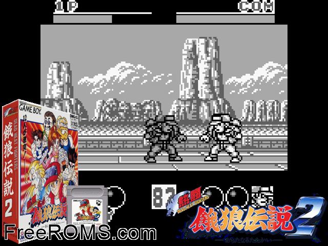 Nettou Garou 2 (Japan) Gameboy Color game showing 3D box cover and gameplay screenshot