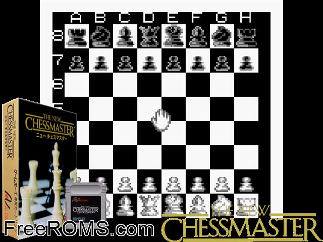 New Chessmaster, The (Usajapan) Gameboy Color game showing 3D box cover and gameplay screenshot