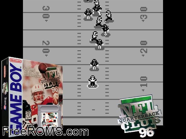 Nfl Quarterback Club 96 Gameboy Color game showing 3D box cover and gameplay screenshot