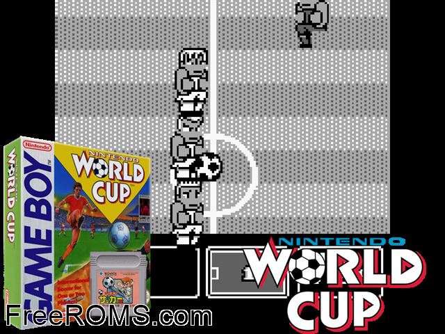 Nintendo World Cup Gameboy Color game showing 3D box cover and gameplay screenshot