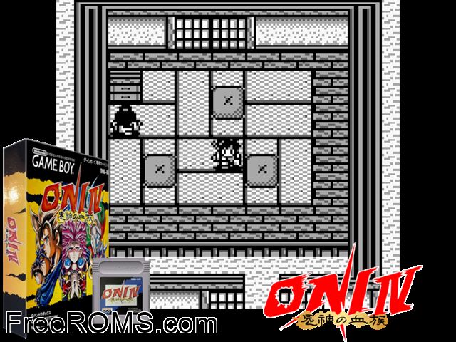 Oni 4 - Kishin No Ketsuzoku (Japan) Gameboy Color game showing 3D box cover and gameplay screenshot