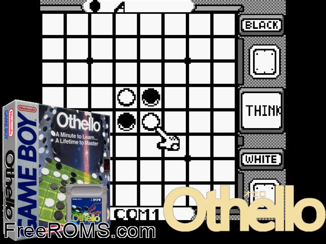 Othello Gameboy Color game showing 3D box cover and gameplay screenshot