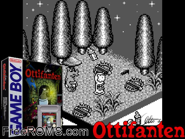 Ottos Ottifanten Gameboy Color game showing 3D box cover and gameplay screenshot