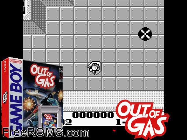 Out Of Gas Gameboy Color game showing 3D box cover and gameplay screenshot