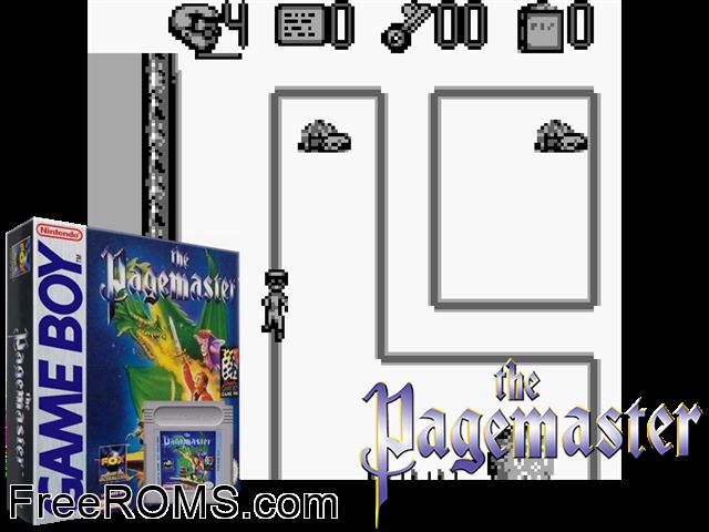 Pagemaster, The Gameboy Color game showing 3D box cover and gameplay screenshot
