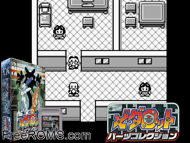 Parts Collection - Medarot Kuma (Japan) Gameboy Color game showing 3D box cover and gameplay screenshot