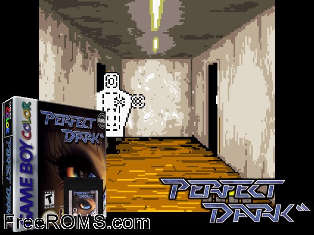 Perfect Dark Gameboy Color game showing 3D box cover and gameplay screenshot