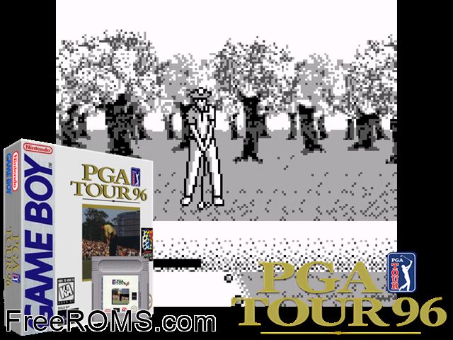 Pga Tour 96 Gameboy Color game showing 3D box cover and gameplay screenshot