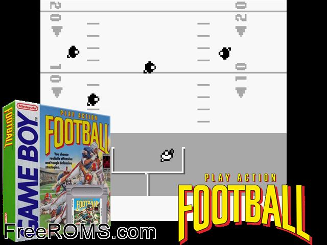 Play Action Football Gameboy Color game showing 3D box cover and gameplay screenshot