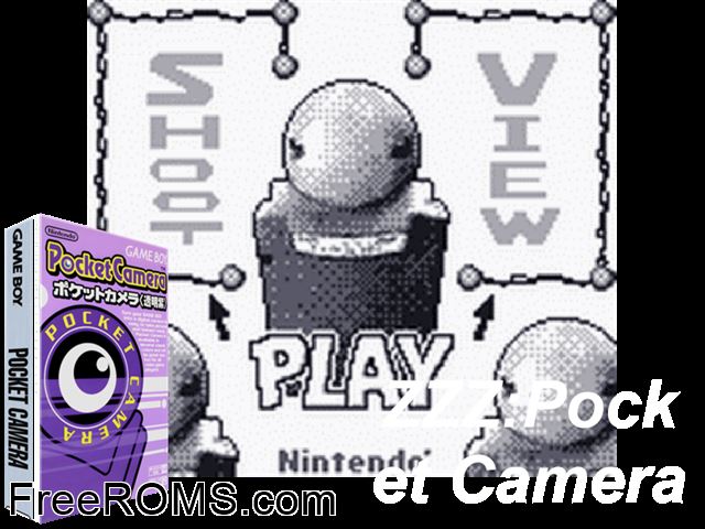 Pocket Camera (Japan) (V1.1) Gameboy Color game showing 3D box cover and gameplay screenshot