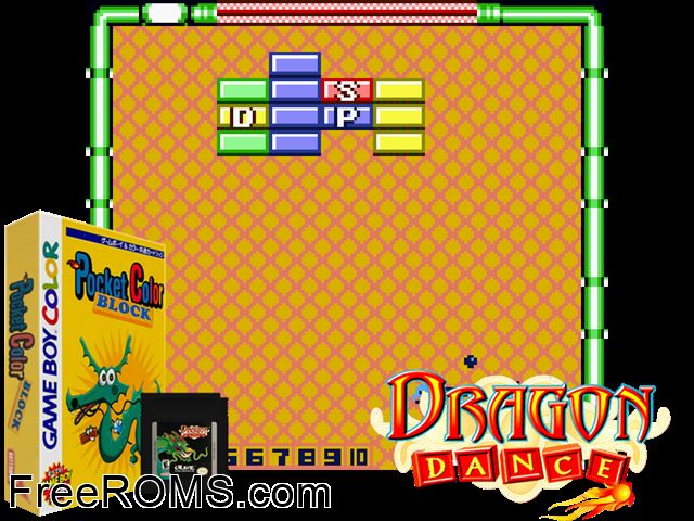 Pocket Color Block (Japan) Gameboy Color game showing 3D box cover and gameplay screenshot