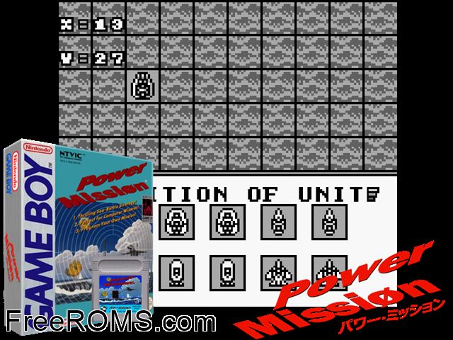 Power Mission Gameboy Color game showing 3D box cover and gameplay screenshot