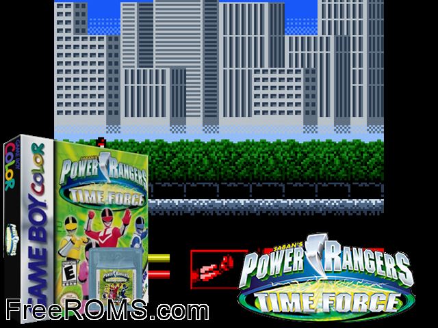 Power Rangers - Time Force Gameboy Color game showing 3D box cover and gameplay screenshot