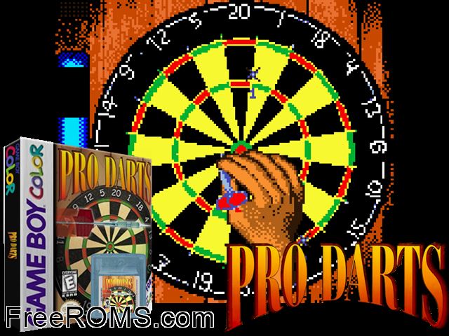 Pro Darts Gameboy Color game showing 3D box cover and gameplay screenshot