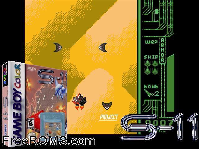 Project S-11 Gameboy Color game showing 3D box cover and gameplay screenshot