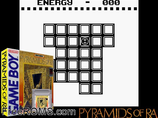 Pyramids Of Ra Gameboy Color game showing 3D box cover and gameplay screenshot