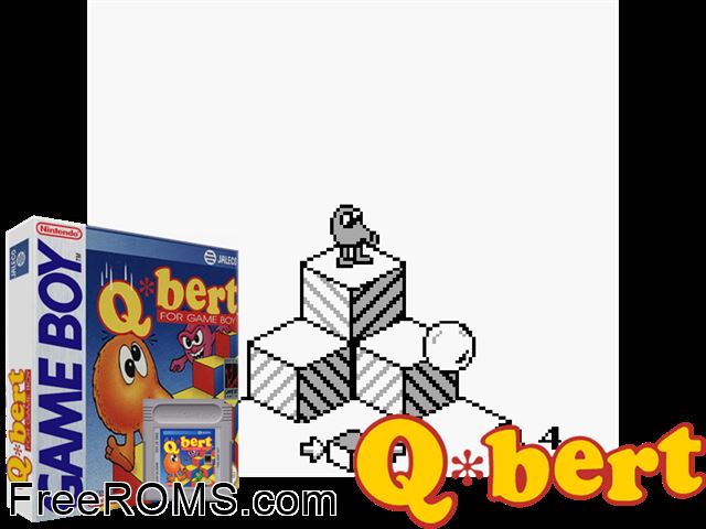 Q-Bert Ii Gameboy Color game showing 3D box cover and gameplay screenshot