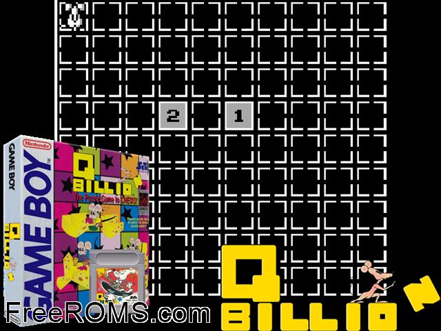 Q Billion (Japan) Gameboy Color game showing 3D box cover and gameplay screenshot