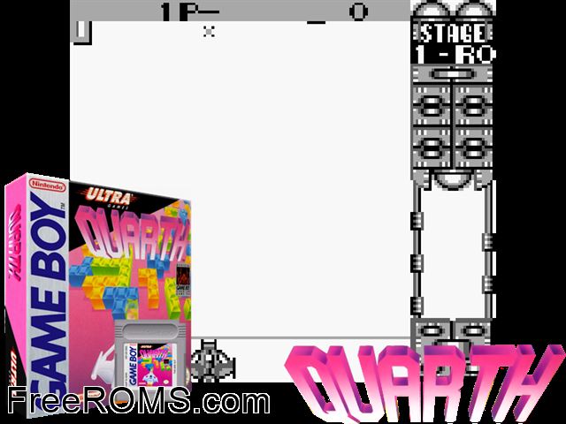 Quarth Gameboy Color game showing 3D box cover and gameplay screenshot