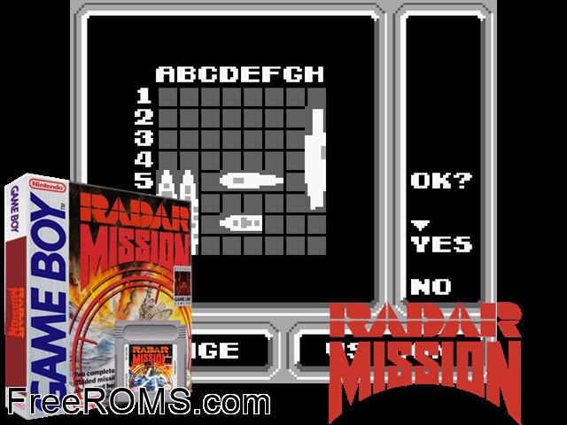 Radar Mission (Japan) Gameboy Color game showing 3D box cover and gameplay screenshot
