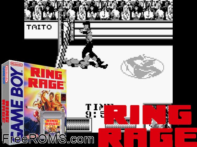 Ring Rage Gameboy Color game showing 3D box cover and gameplay screenshot