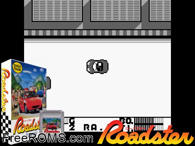 Roadster (Japan) Gameboy Color game showing 3D box cover and gameplay screenshot