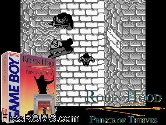 Robin Hood - Prince Of Thieves Gameboy Color game showing 3D box cover and gameplay screenshot