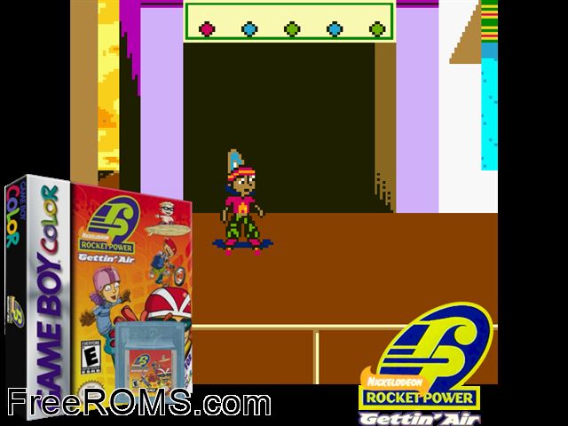 Rocket Power - Gettin Air Gameboy Color game showing 3D box cover and gameplay screenshot