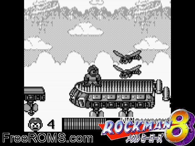 Rockman 8 Gameboy Color game showing 3D box cover and gameplay screenshot
