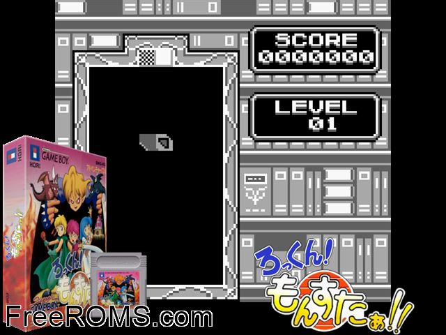 Rockn Monster!! (Japan) Gameboy Color game showing 3D box cover and gameplay screenshot