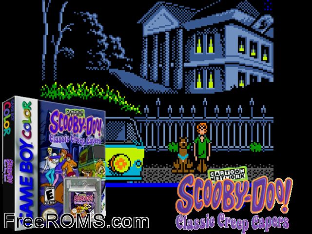 Scooby-Doo! - Classic Creep Capers Gameboy Color game showing 3D box cover and gameplay screenshot