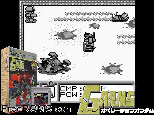 Sd Command Gundam - G-Arms (Japan) Gameboy Color game showing 3D box cover and gameplay screenshot