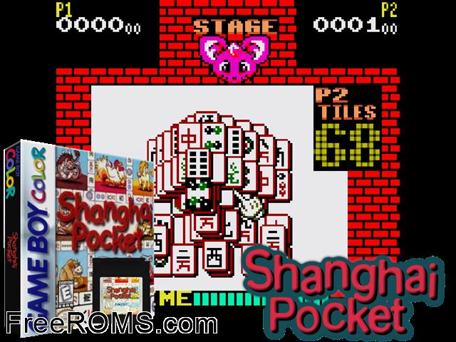 Shanghai Pocket (Japan) Gameboy Color game showing 3D box cover and gameplay screenshot