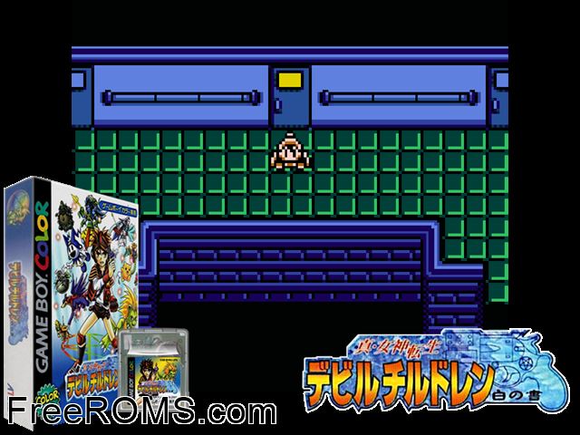 Shin Megami Tensei Devil Children - Shiro No Shou (Japan) Gameboy Color game showing 3D box cover and gameplay screenshot