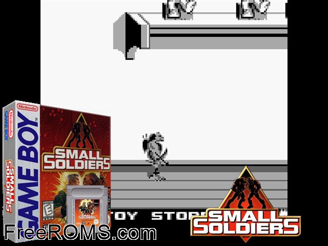 Small Soldiers Gameboy Color game showing 3D box cover and gameplay screenshot