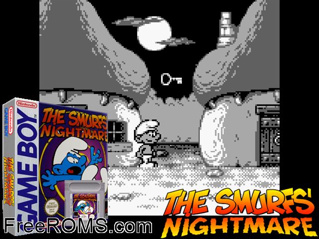 Smurfs 3, The Gameboy Color game showing 3D box cover and gameplay screenshot