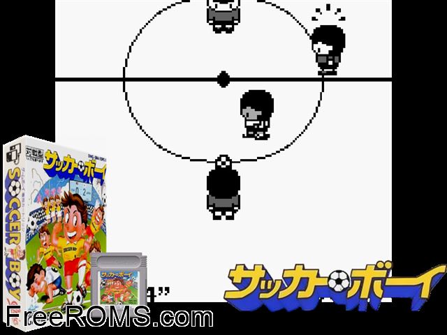Soccer Boy (Japan) Gameboy Color game showing 3D box cover and gameplay screenshot