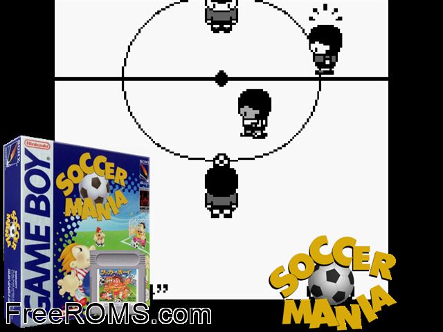 Soccer Mania (Usajapan) Gameboy Color game showing 3D box cover and gameplay screenshot