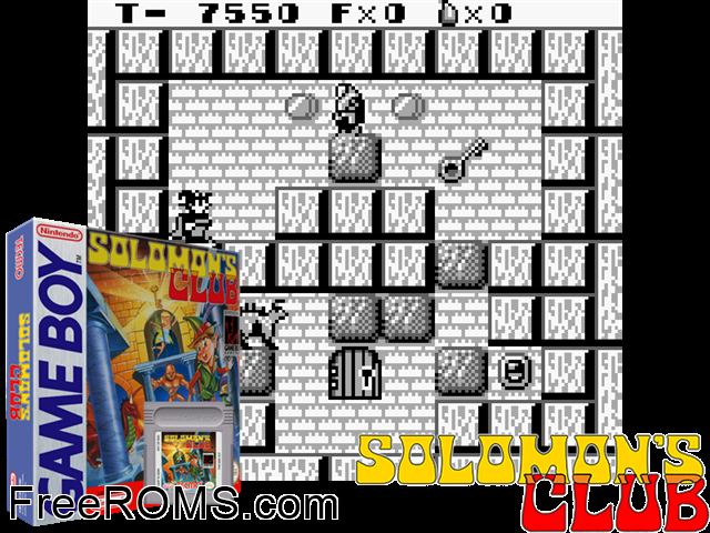 Solomons Club Gameboy Color game showing 3D box cover and gameplay screenshot