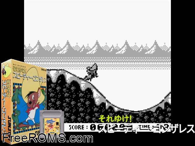 Soreyuke! Speedy Gonzales (Japan) Gameboy Color game showing 3D box cover and gameplay screenshot