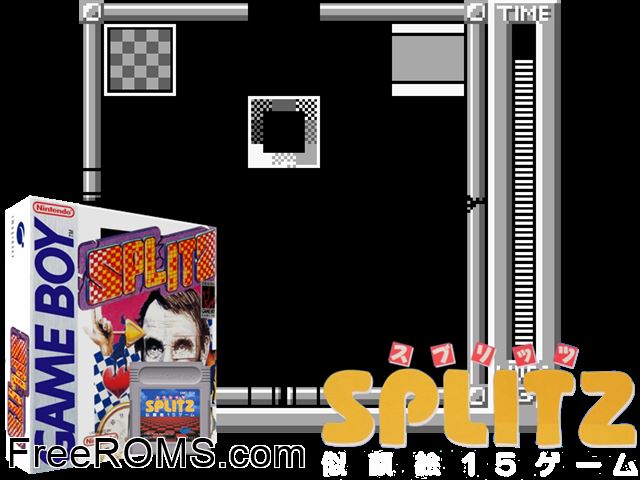 Splitz Gameboy Color game showing 3D box cover and gameplay screenshot