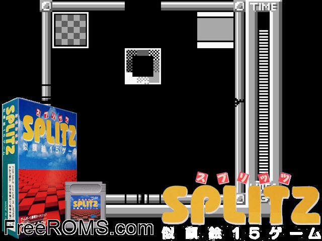 Splitz (Japan) Gameboy Color game showing 3D box cover and gameplay screenshot