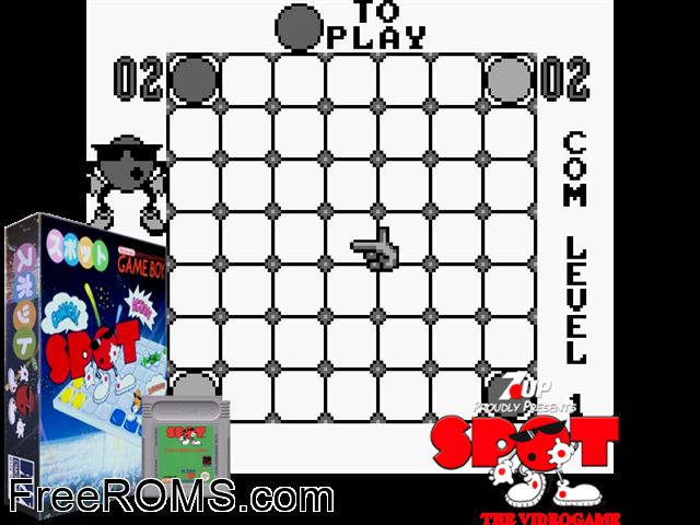 Spot (Japan) Gameboy Color game showing 3D box cover and gameplay screenshot