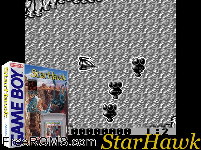 Star Hawk Gameboy Color game showing 3D box cover and gameplay screenshot