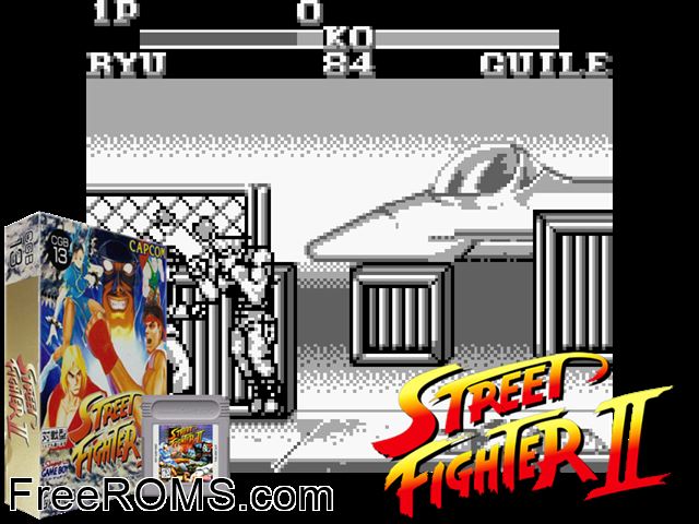 Street Fighter Ii (Japan) Gameboy Color game showing 3D box cover and gameplay screenshot