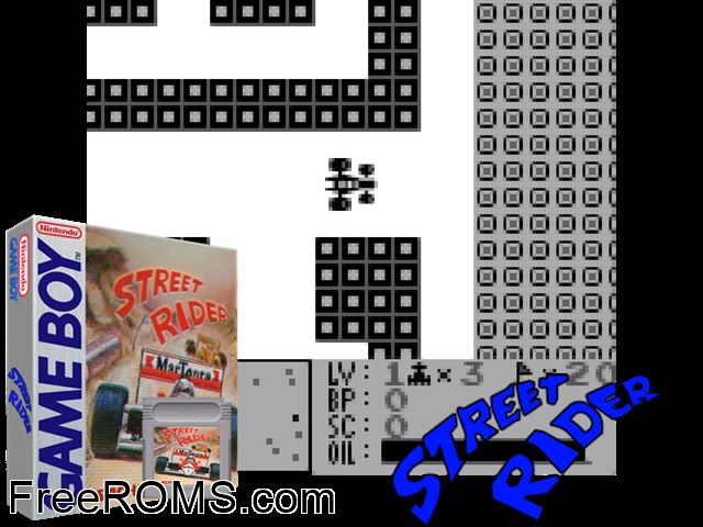 Street Rider (Sachen 4-In-1 Vol. 1) Gameboy Color game showing 3D box cover and gameplay screenshot