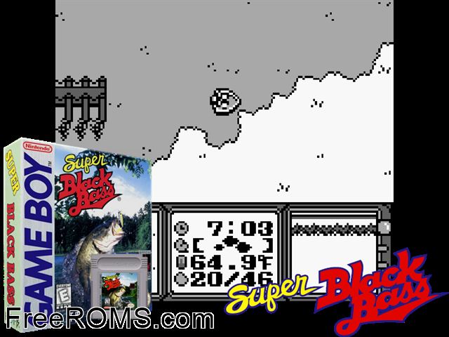 Super Black Bass Gameboy Color game showing 3D box cover and gameplay screenshot