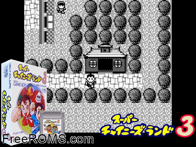 Super Chinese Land 3 (Japan) Gameboy Color game showing 3D box cover and gameplay screenshot
