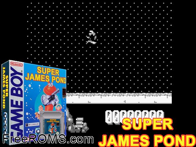 Super James Pond Gameboy Color game showing 3D box cover and gameplay screenshot
